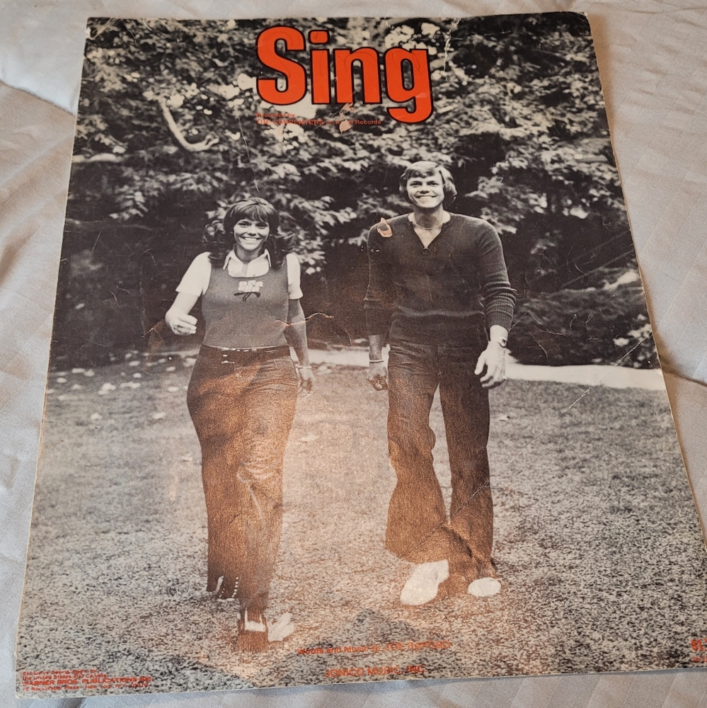 Sing The Carpenters vintage Sheet Music